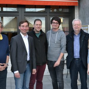 (v.l.) Fraktionsvorsitzender Norbert Spanier, Sebastian Hartmann MdB, SPD-Chef Björn Golombek, Ratsmitglied Mario Dahm, Vize-Bürgermeister Jochen Herchenbach, Ratsmitglied Hanna Meyer